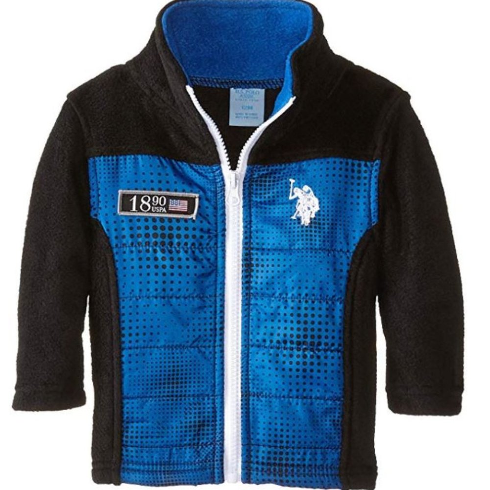 Baby Fashion Outerwear Jacket, Black/Blue, 12M